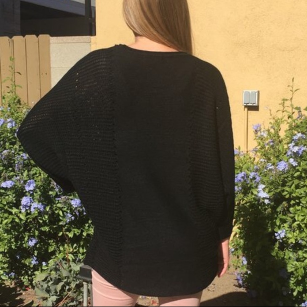 Black Blousy Tunic Sweater - Picture 2 of 5